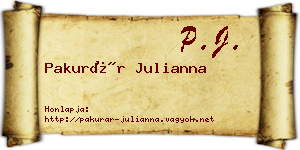 Pakurár Julianna névjegykártya